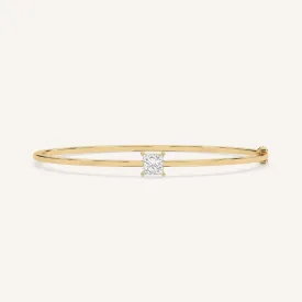 1 carat Princess Diamond Solitaire, Bangle Bracelet