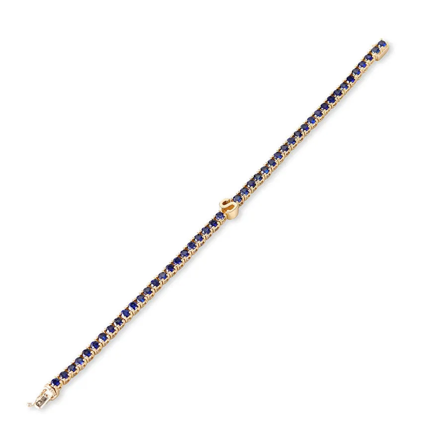 14K GOLD SAPPHIRE PERSONALIZED TENNIS BRACELET