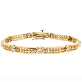 14K Yellow Gold Diamond Bracelet