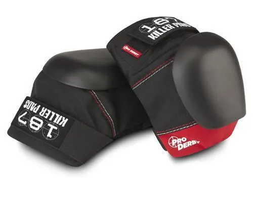 187 - Pro Derby Knee - Black / Red