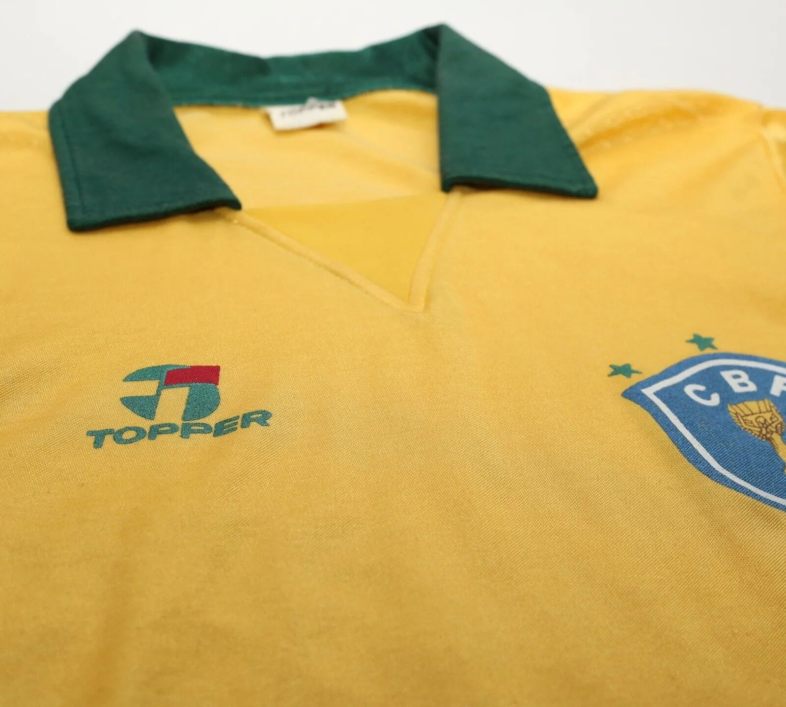 1988/91 BRAZIL Vintage Topper Home Football Shirt Jersey (S/M)