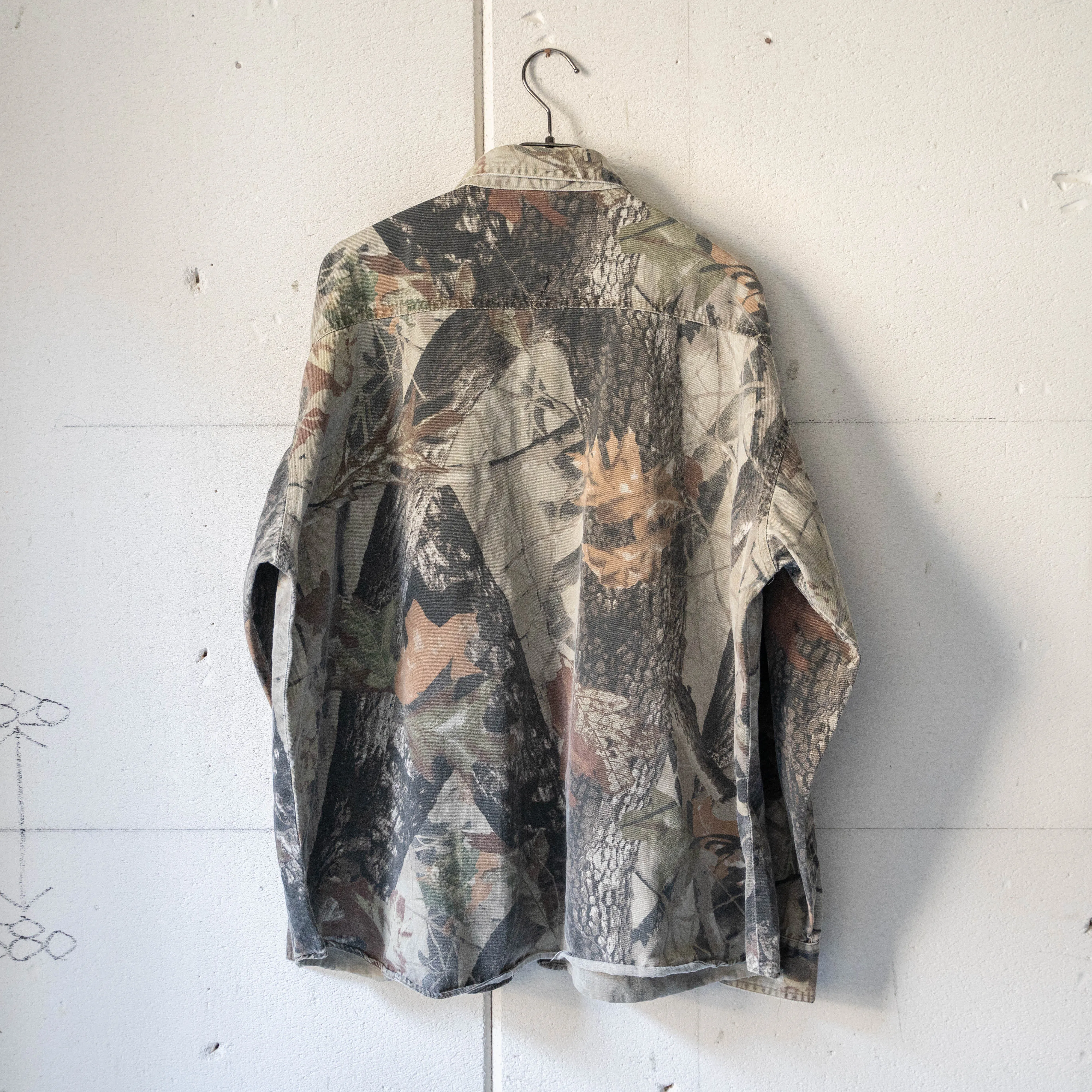 1990s 'CANYON GUIDE' real tree camouflage cotton shirt