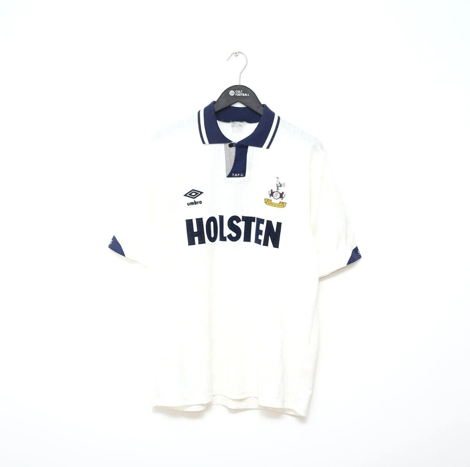 1991/93 GASCOIGNE #8 Tottenham Hotspur Vintage Umbro Home Football Shirt (L)