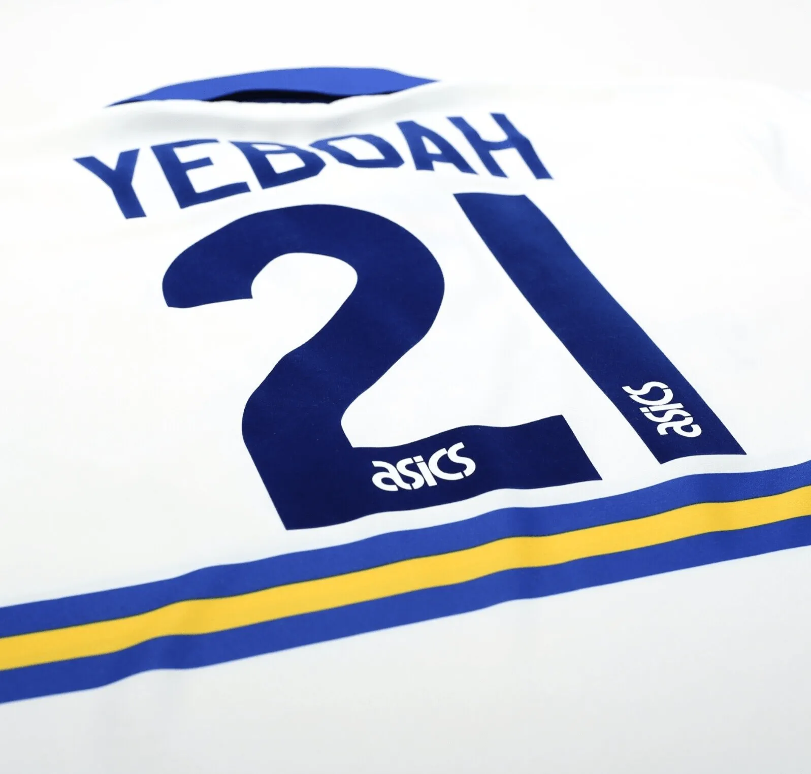 1993/95 YEBOAH #21 Leeds United Vintage ASICS HOME Football Shirt Jersey (XL)