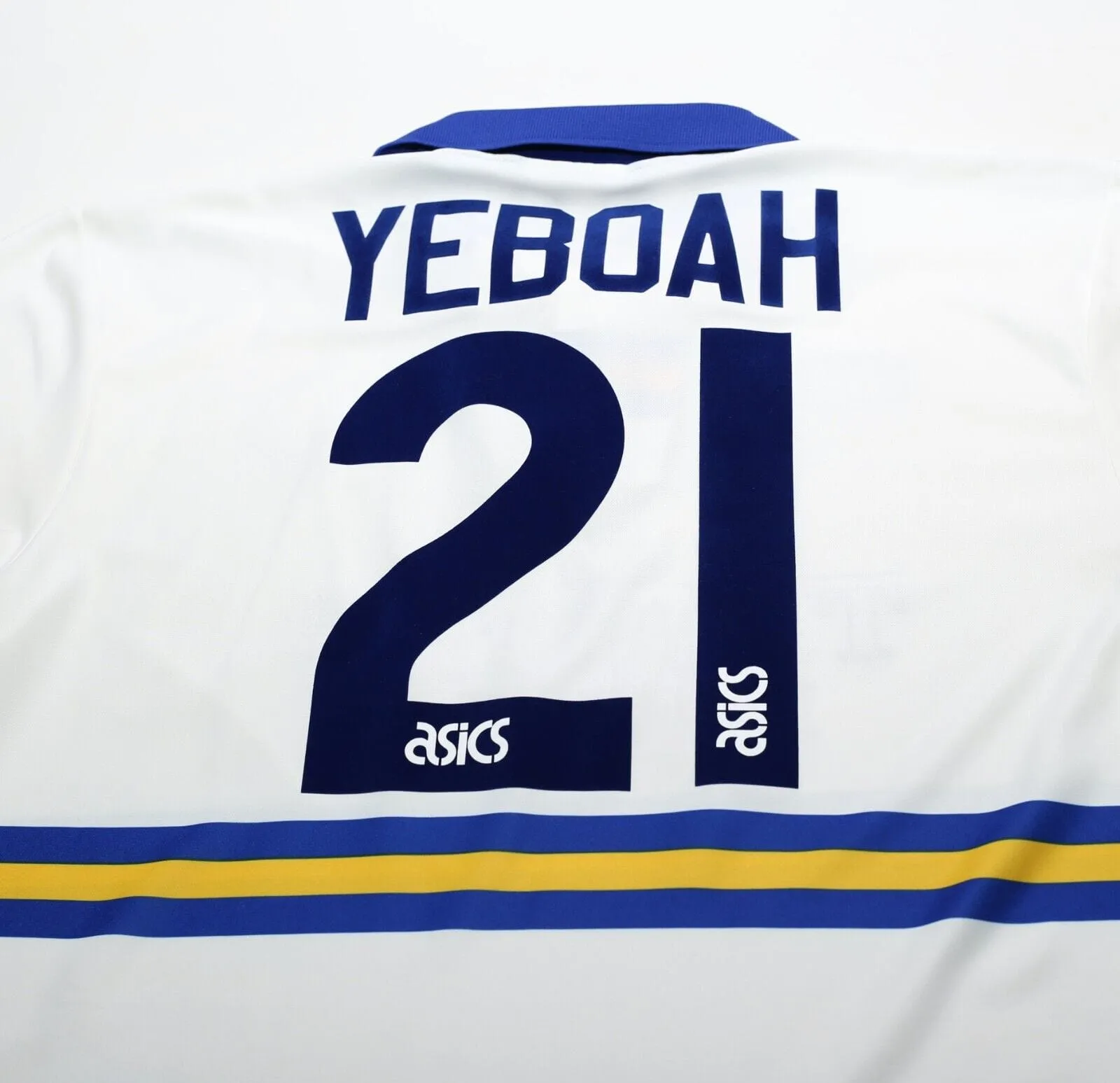 1993/95 YEBOAH #21 Leeds United Vintage ASICS HOME Football Shirt Jersey (XL)