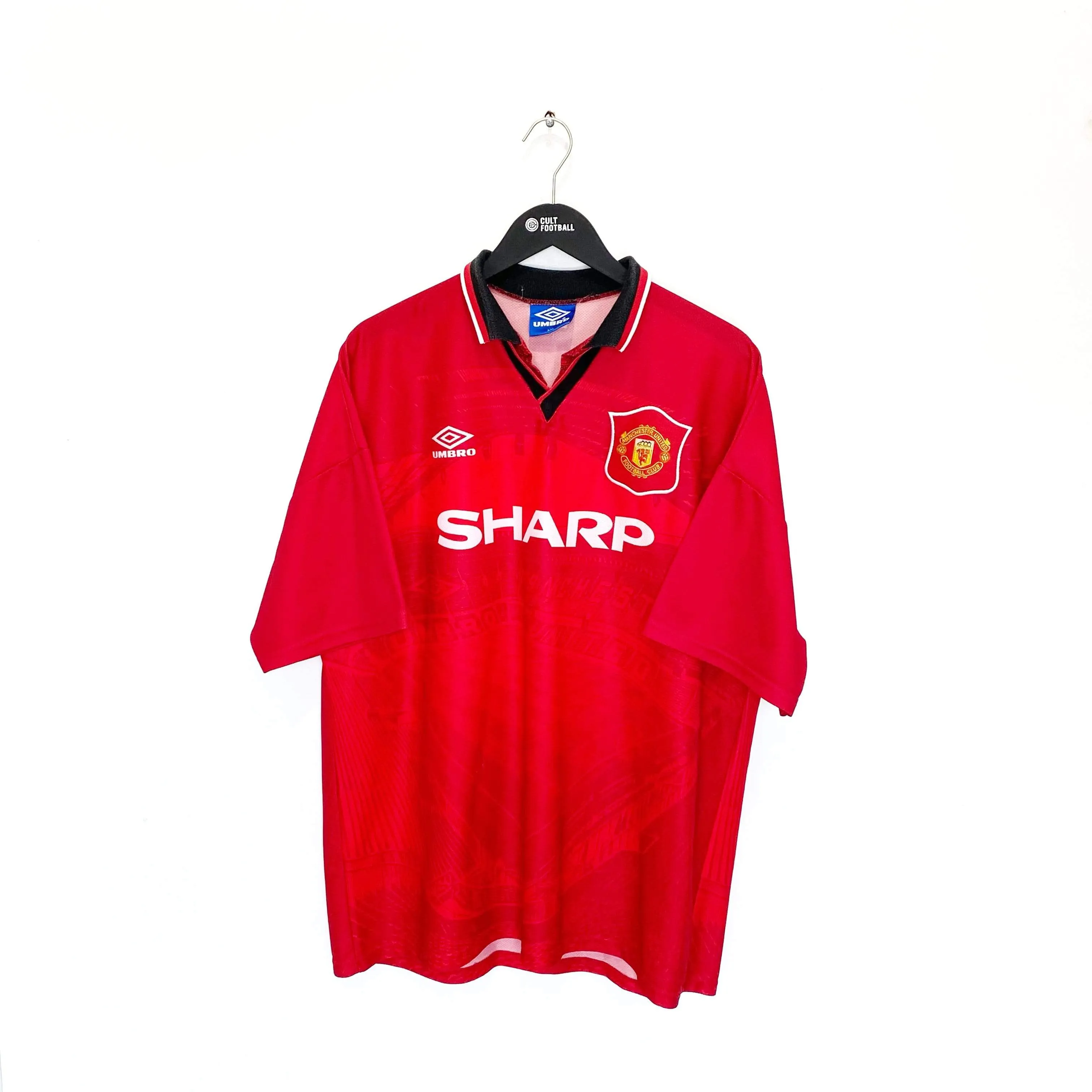 1994/96 CANTONA #7 Manchester United Vintage Umbro Home Football Shirt (XXL)