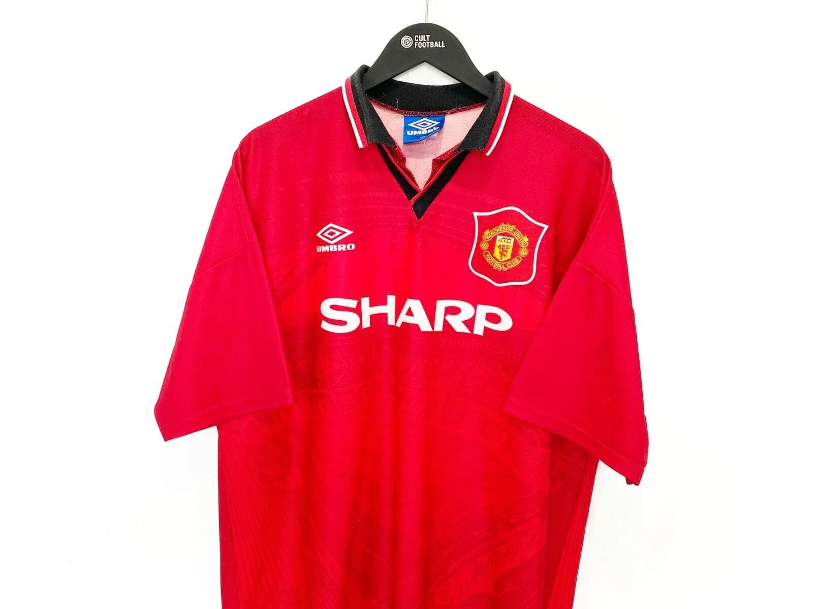 1994/96 CANTONA #7 Manchester United Vintage Umbro Home Football Shirt (XXL)