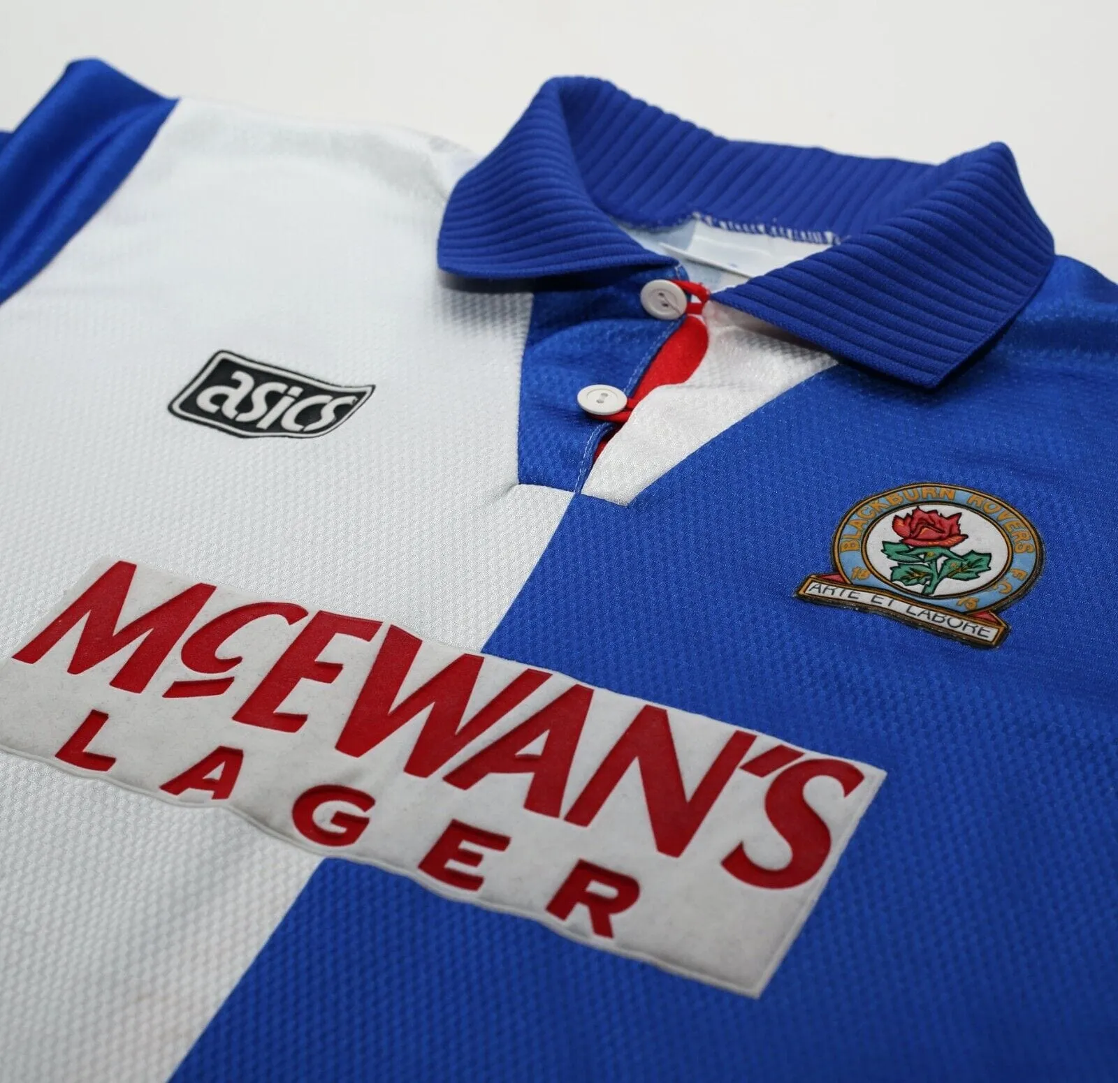 1994/96 SHEARER #9 Blackburn Rovers Vintage Asics Home Football Shirt Jersey (XL)