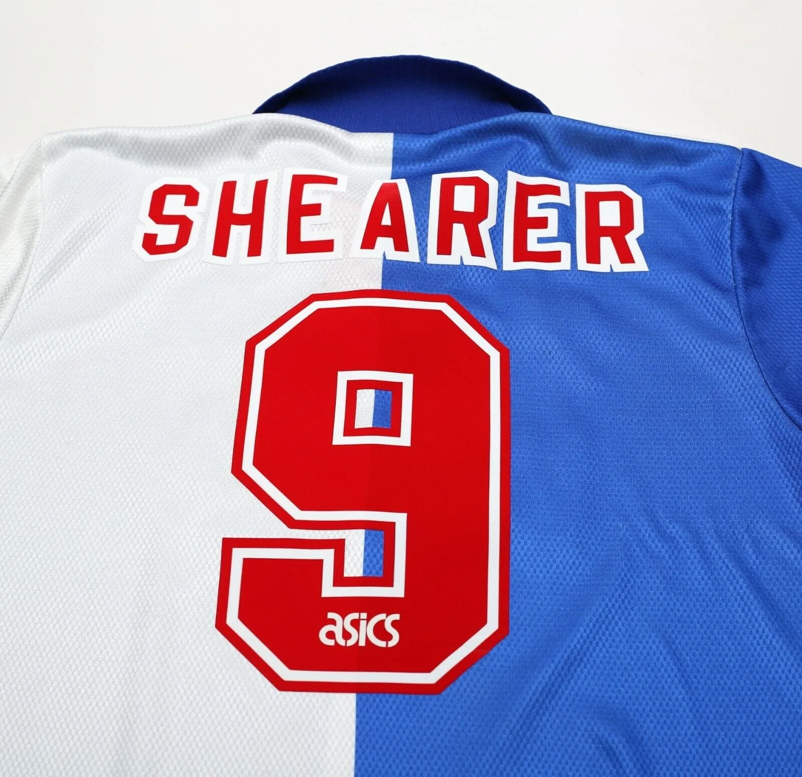 1994/96 SHEARER #9 Blackburn Rovers Vintage Asics Home Football Shirt Jersey (XL)