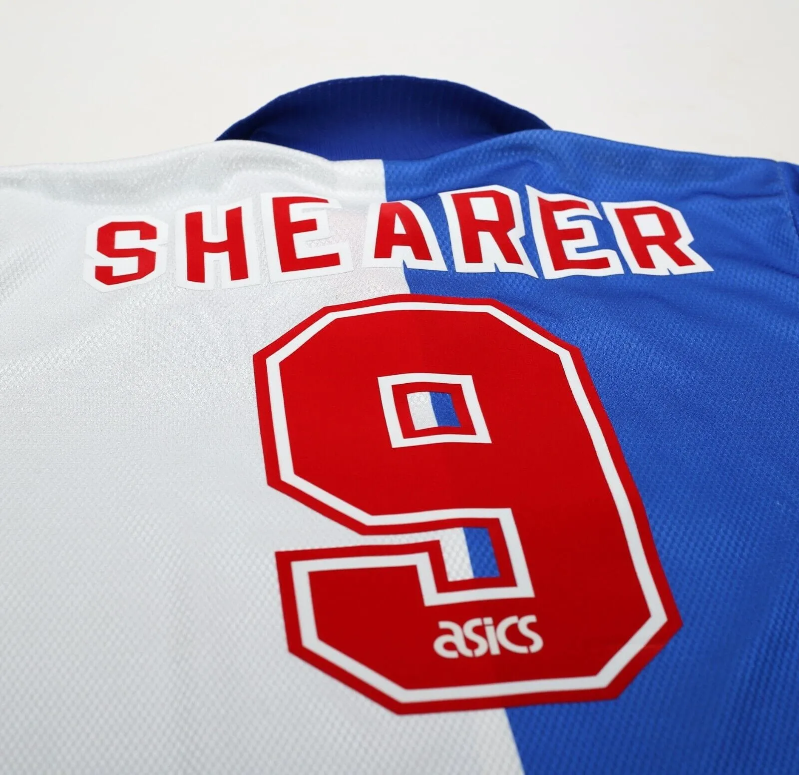 1994/96 SHEARER #9 Blackburn Rovers Vintage Asics Home Football Shirt Jersey (XL)