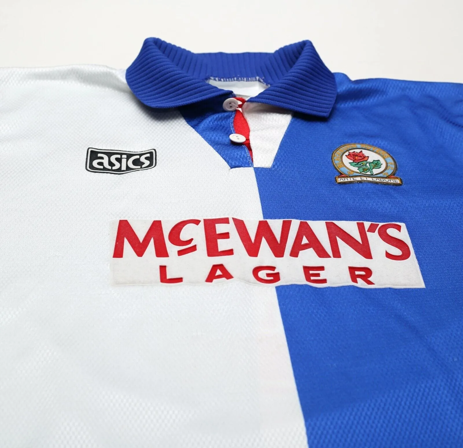 1994/96 SHEARER #9 Blackburn Rovers Vintage Asics Home Football Shirt Jersey (XL)