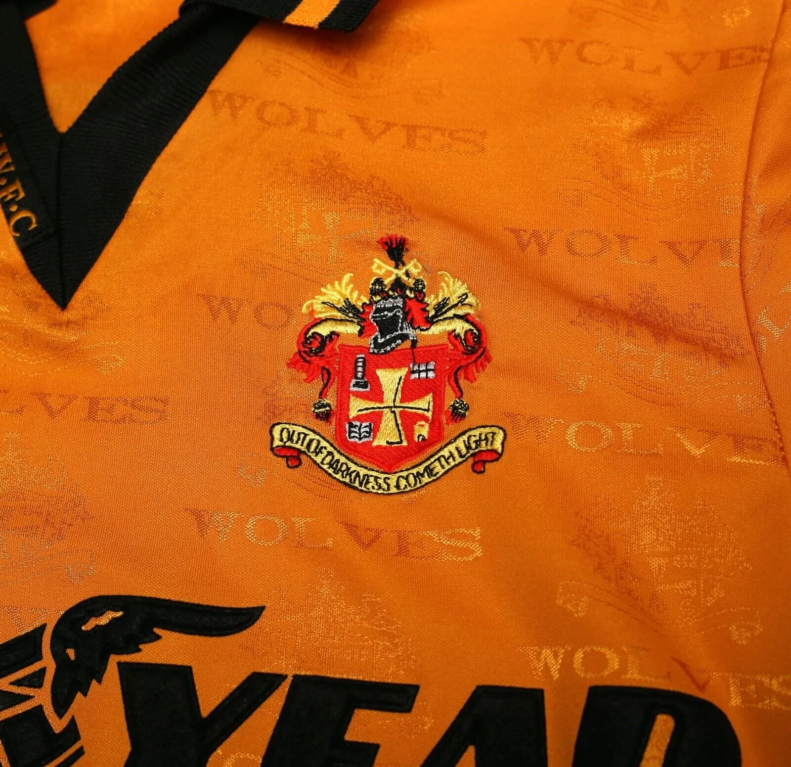 1995/96 BULL #9 Wolverhampton Wanderers Vintage Nutmeg Home Football Shirt (S)