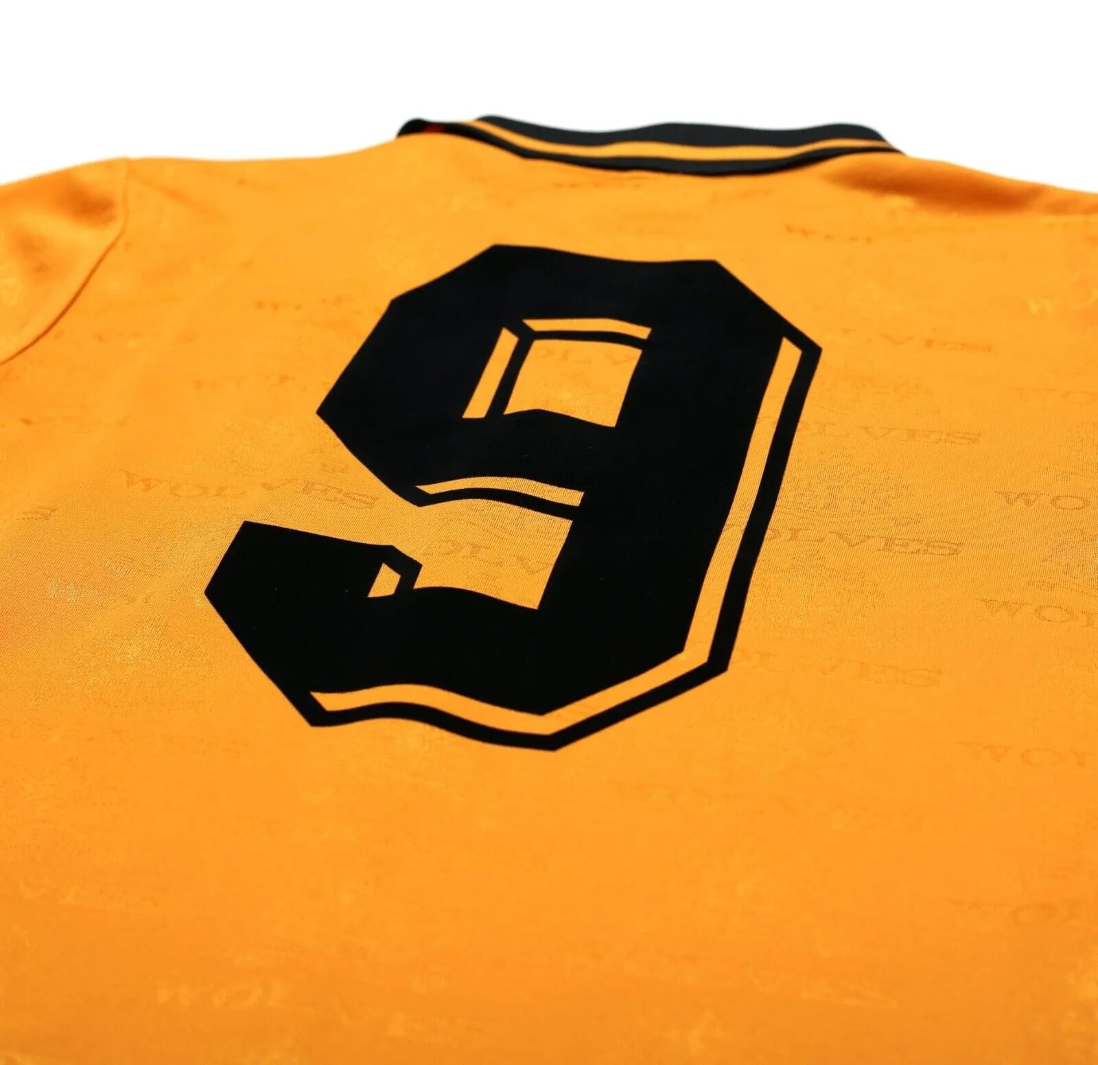 1995/96 BULL #9 Wolverhampton Wanderers Vintage Nutmeg Home Football Shirt (S)