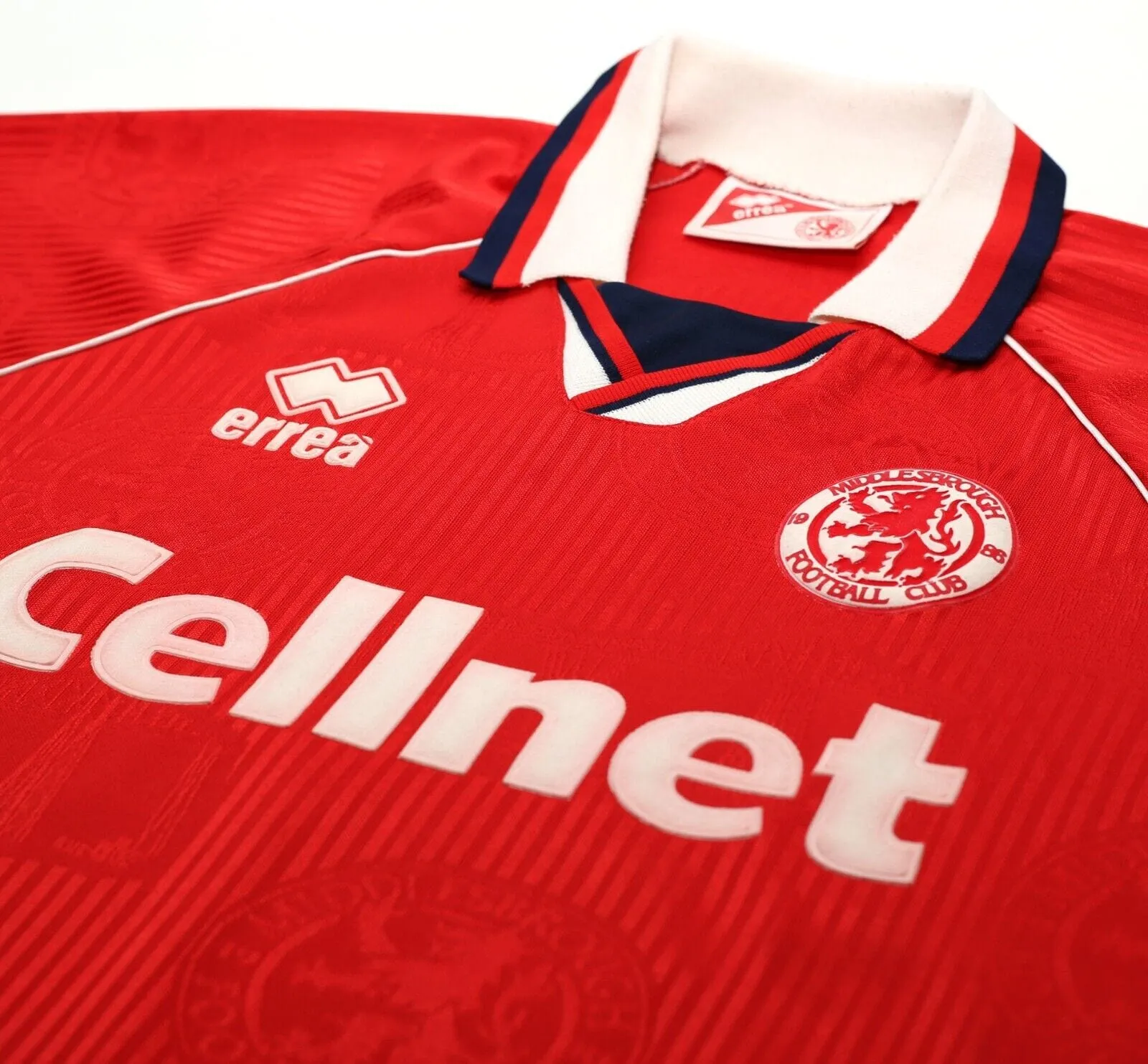 1995/96 JUNINHO #25 Middlesbrough Vintage errea Home Football Shirt (L)