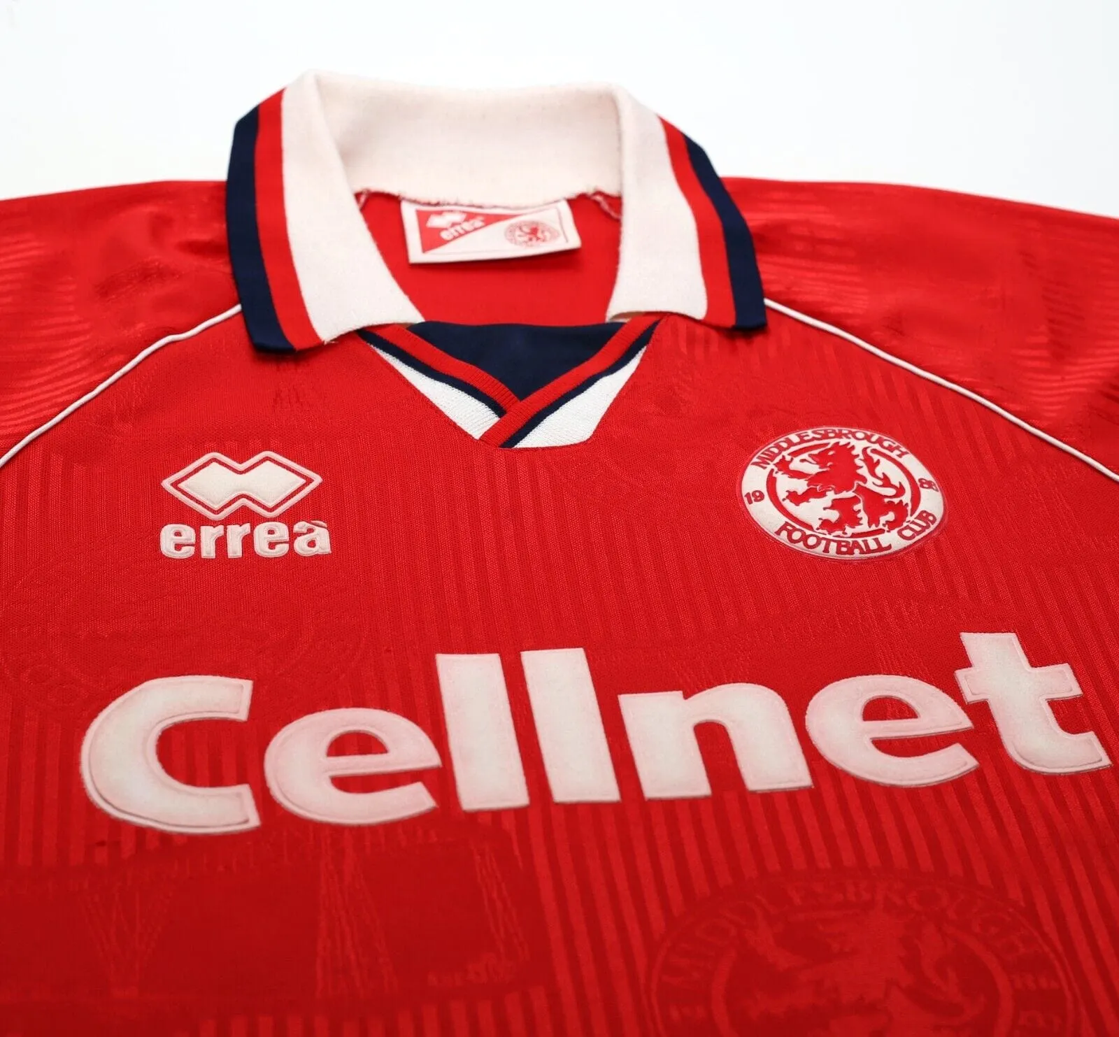 1995/96 JUNINHO #25 Middlesbrough Vintage errea Home Football Shirt (L)