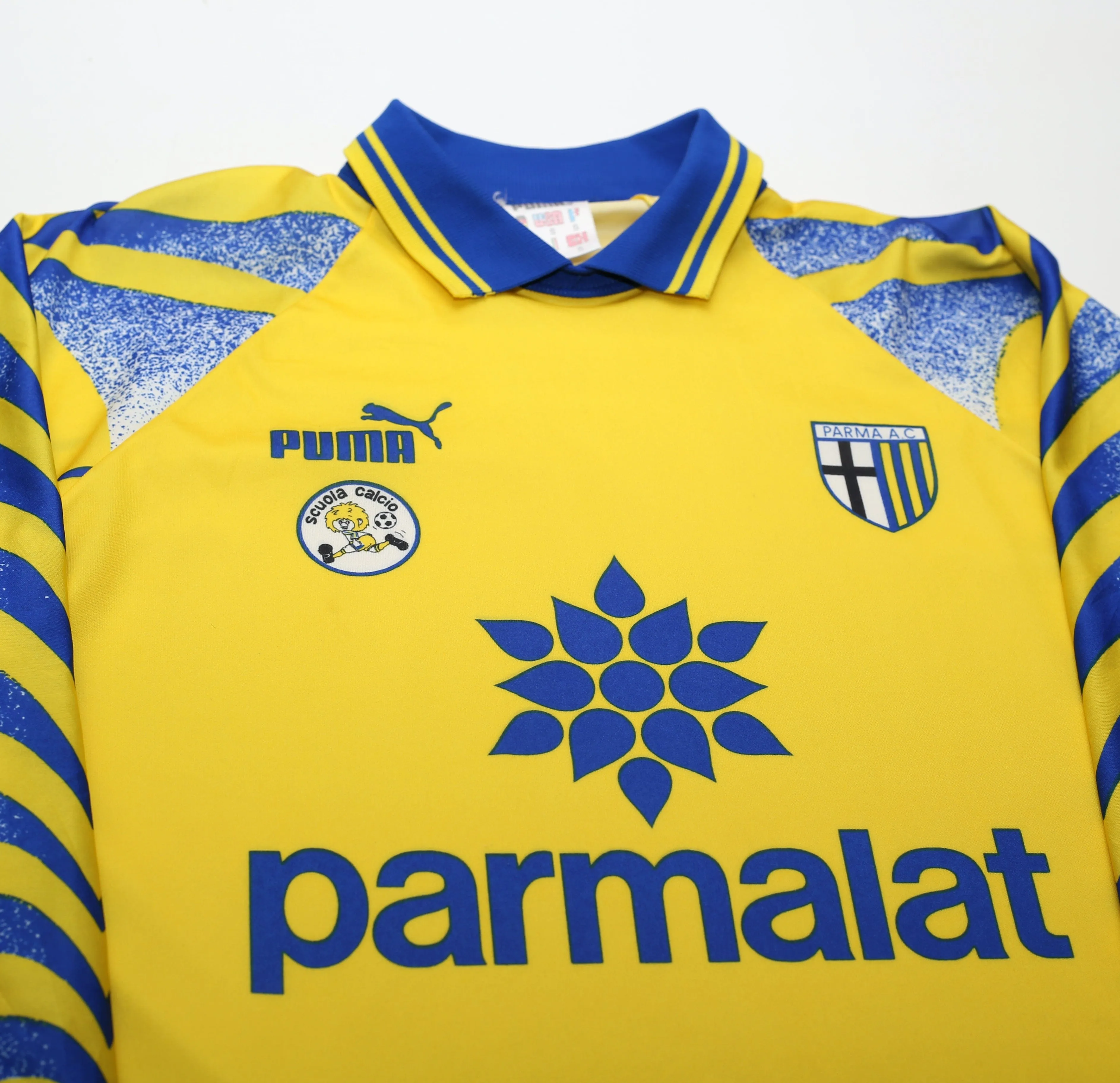 1995/97 PARMA 'Scuola Calcio' Retro PUMA Basic Long Sleeve Home Football Shirt (S)