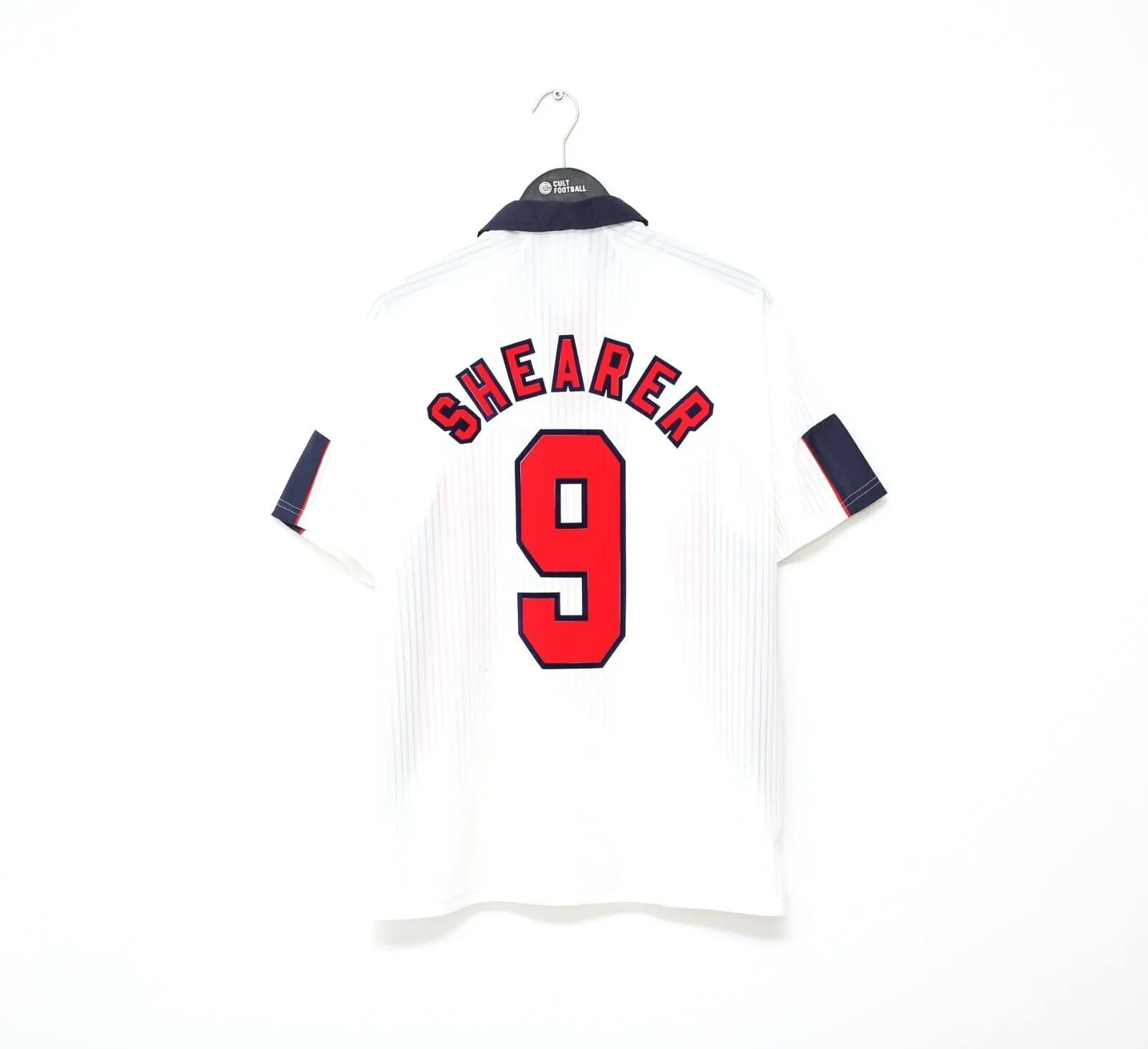 1997/99 SHEARER #9 England Vintage Umbro Home Football Shirt M/L World Cup 1998