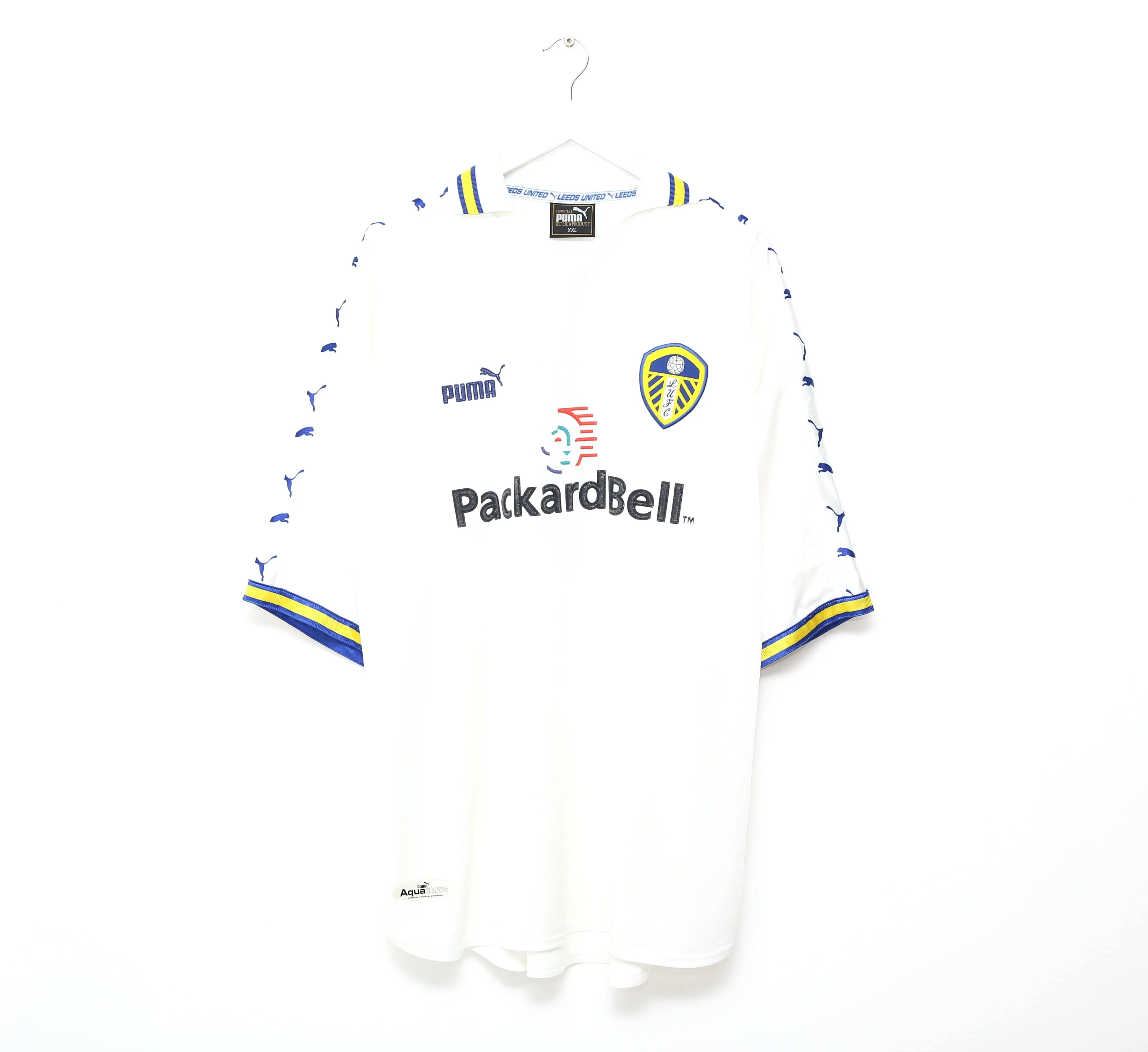 1998/00 HASSELBAINK #9 Leeds United Vintage PUMA HOME Football Shirt (XXL)