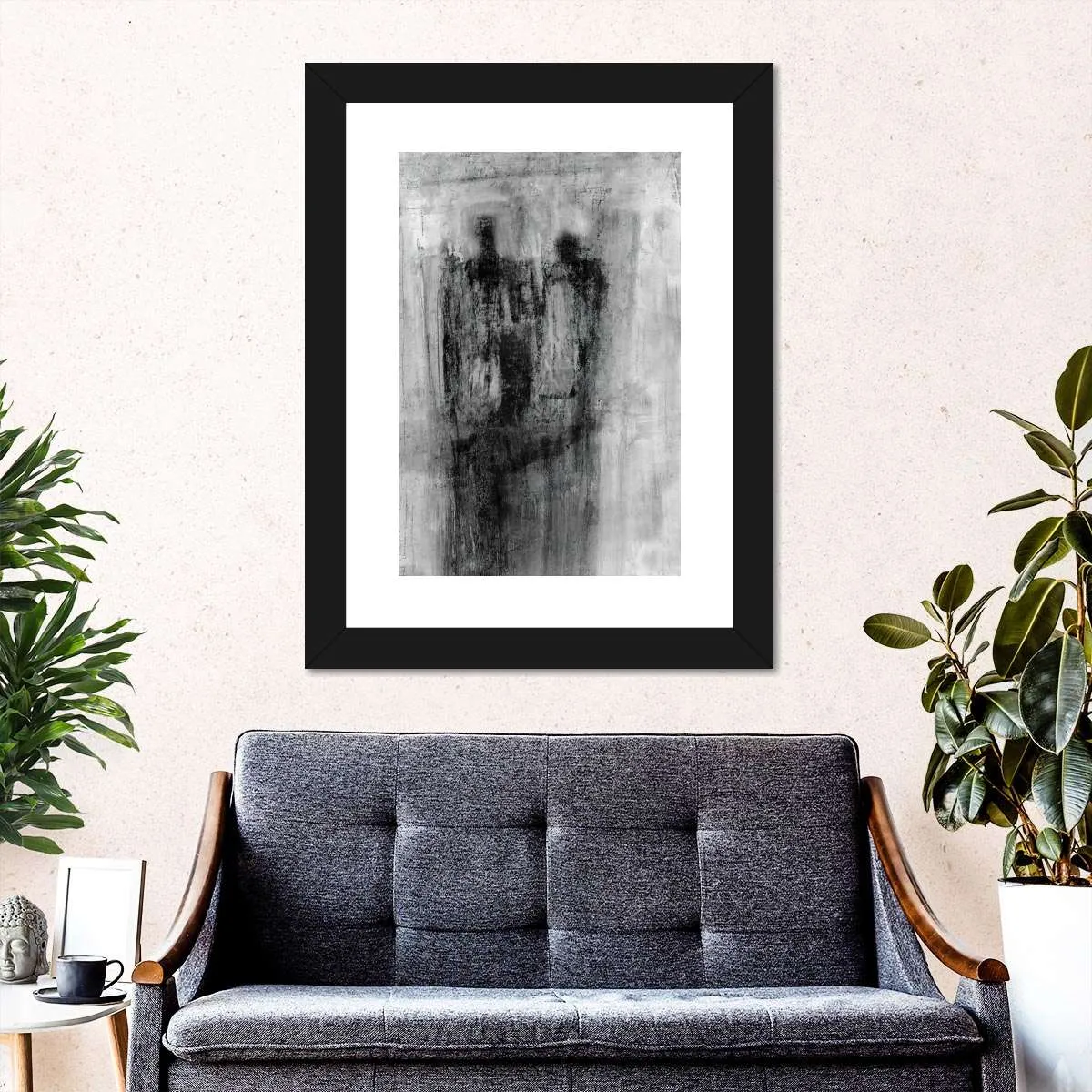 2 Figures Black And White Wall Art