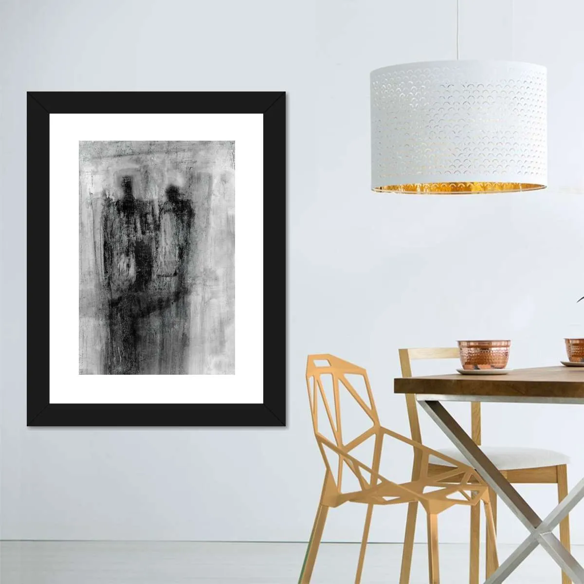 2 Figures Black And White Wall Art