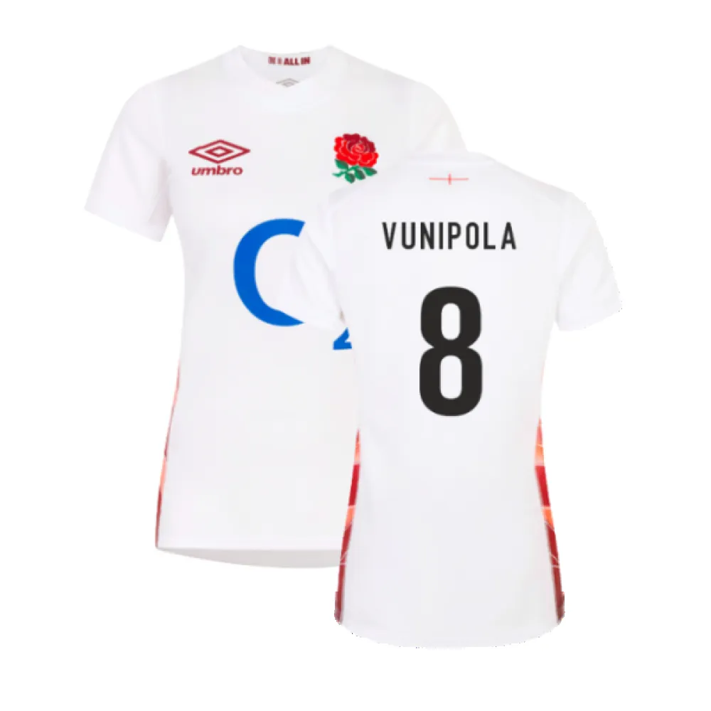 2023-2024 England Rugby Red Roses Rugby Jersey (Ladies) (Vunipola 8)