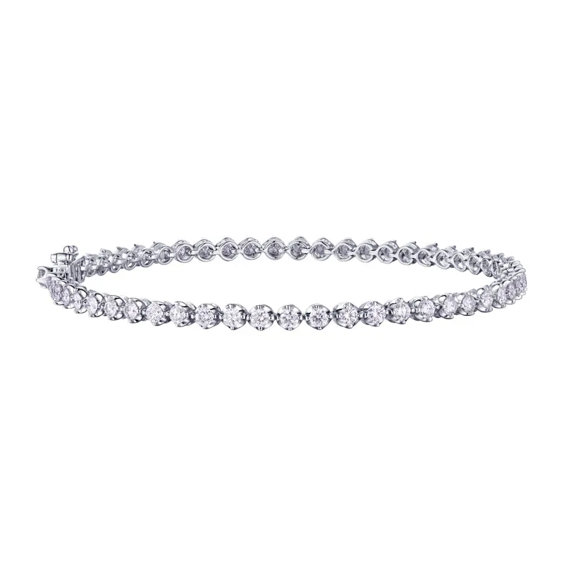 2ct Buttercup Setting Diamond Tennis Bracelet