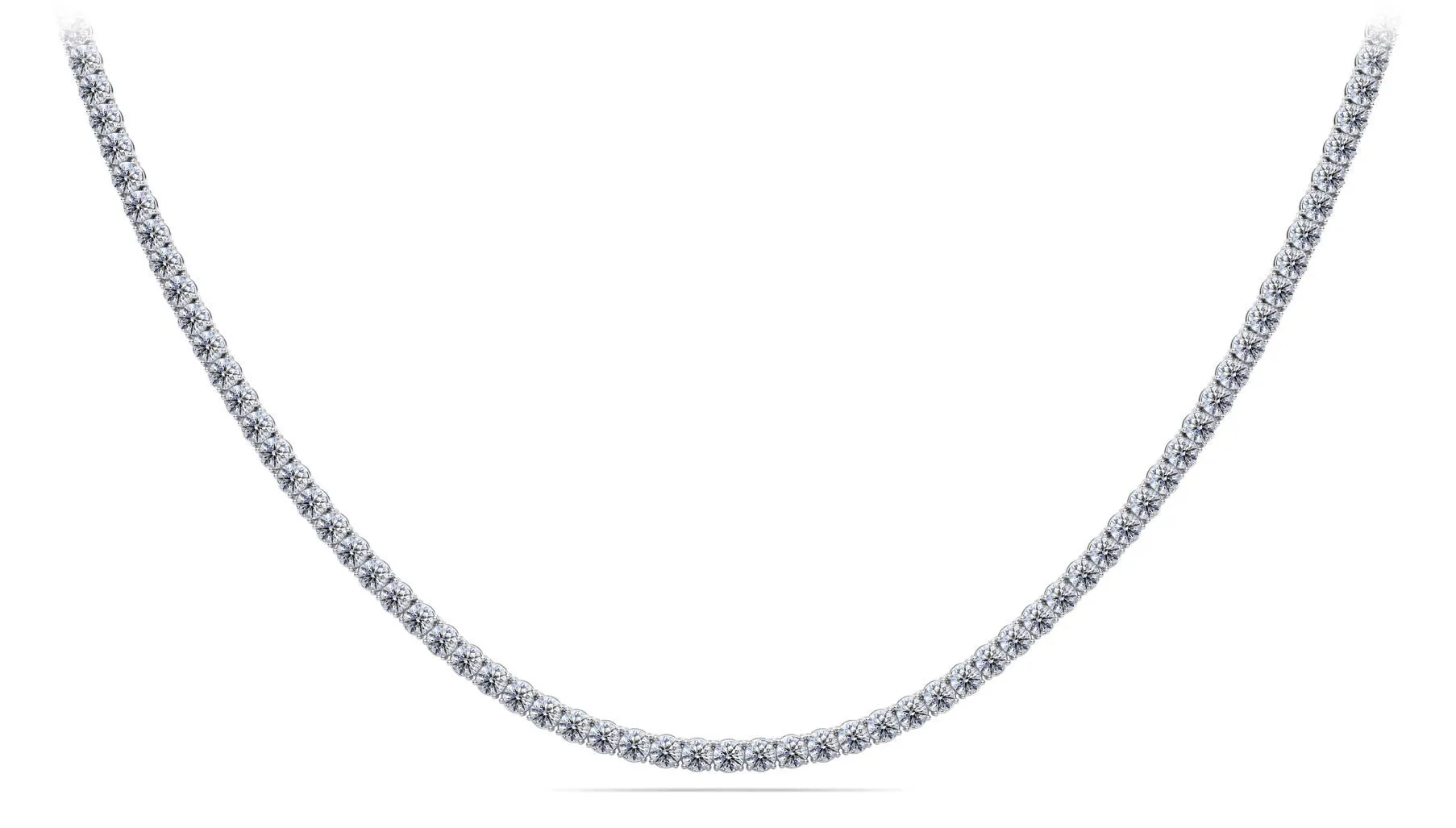 4 Prong Riviera Diamond Necklace with 5.78 ct.(finished) 2mm