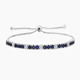 925 Sterling Silver Sapphire Tennis Bracelet