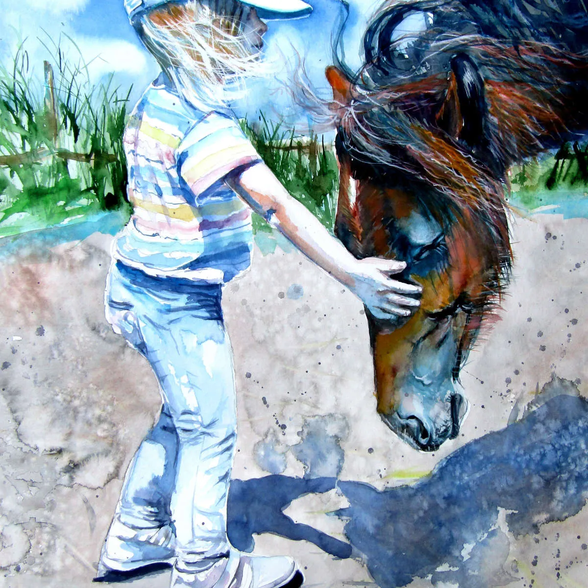 A Girl With Horse Wall Art