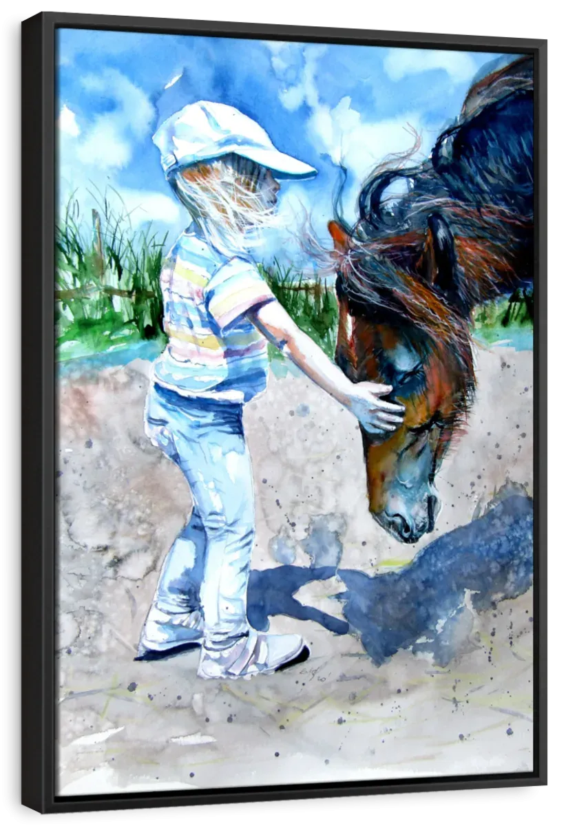 A Girl With Horse Wall Art