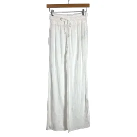 Abercrombie & Fitch White Gauze with Side Slits Elastic Waist Drawstring Pants- Size S (we have matching top)