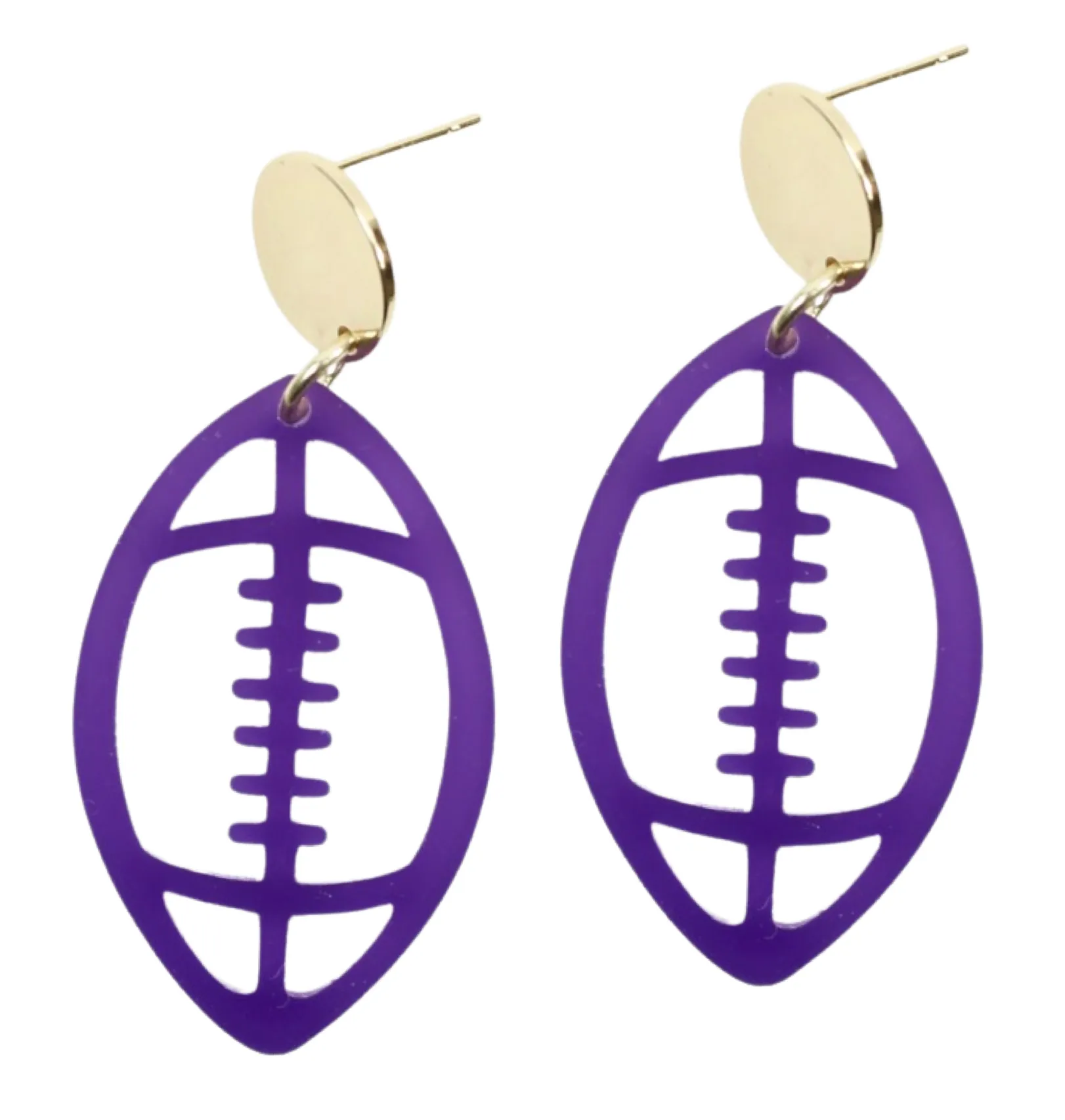 Acrylic Football Earring - Purple