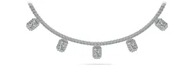 Alluring Diamond Tennis Diamond Necklace with 9.36 ct.(finished) 6x4mm, 1mm, 2.2mm