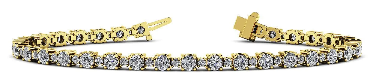 Alternating Diamond  Tennis Bracelet with 7.86 ct.(finished) 2.2mm, 4mm