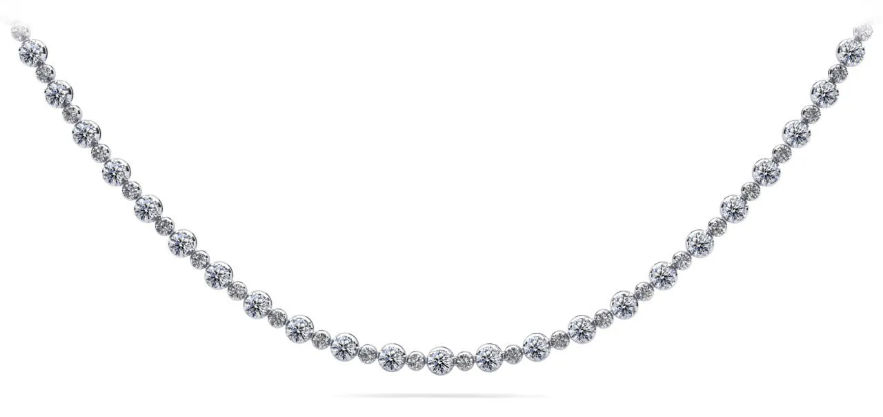 Alternating Diamonds Lab-Grown Diamond Necklace with 5.18 ct.(finished) 1.5mm, 2.5mm