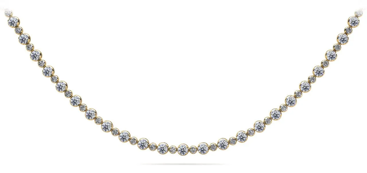 Alternating Diamonds Lab-Grown Diamond Necklace with 5.18 ct.(finished) 1.5mm, 2.5mm