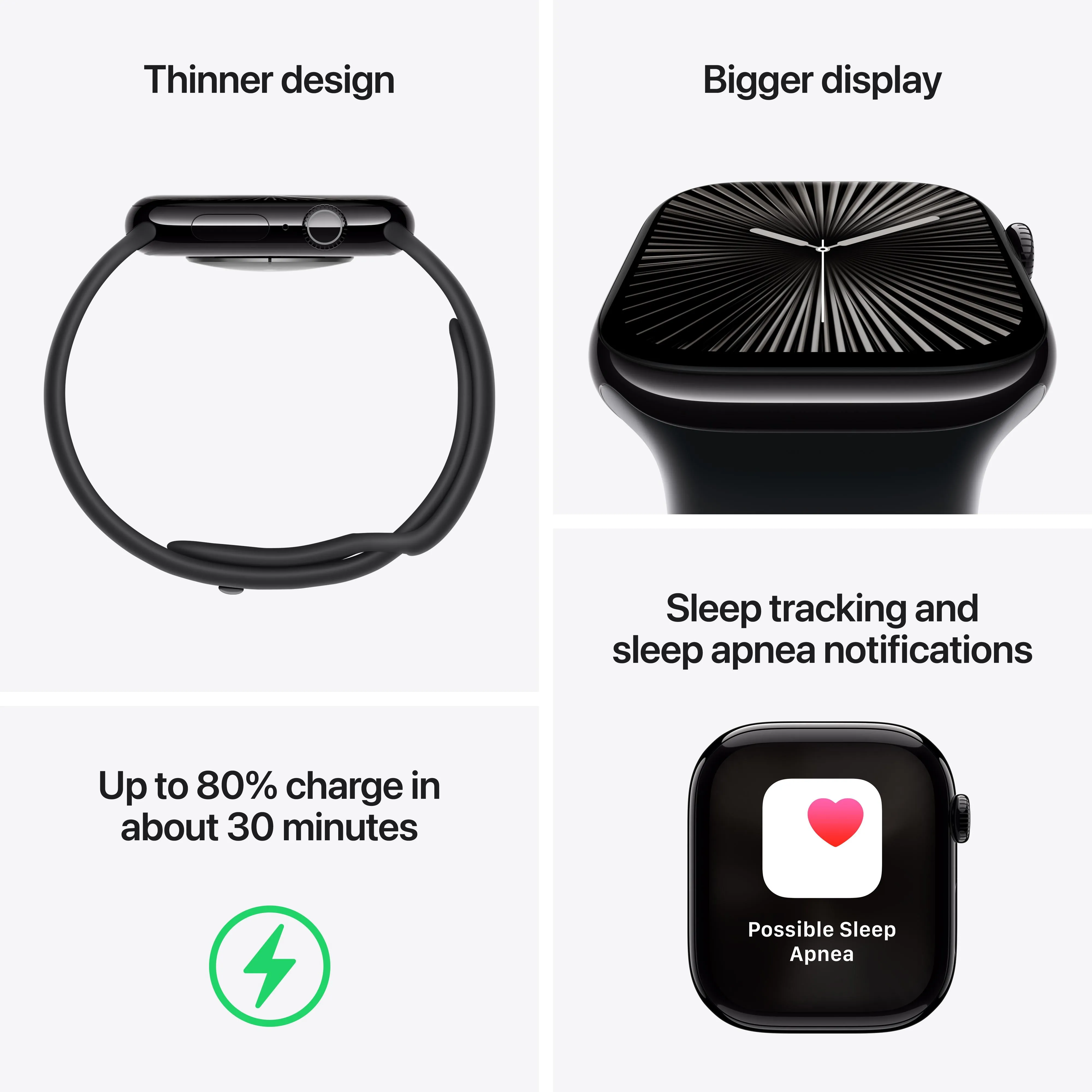 Apple Watch Series 10 GPS   Cellular 46mm Slate Titanium Case with Black Sport Band - S/M