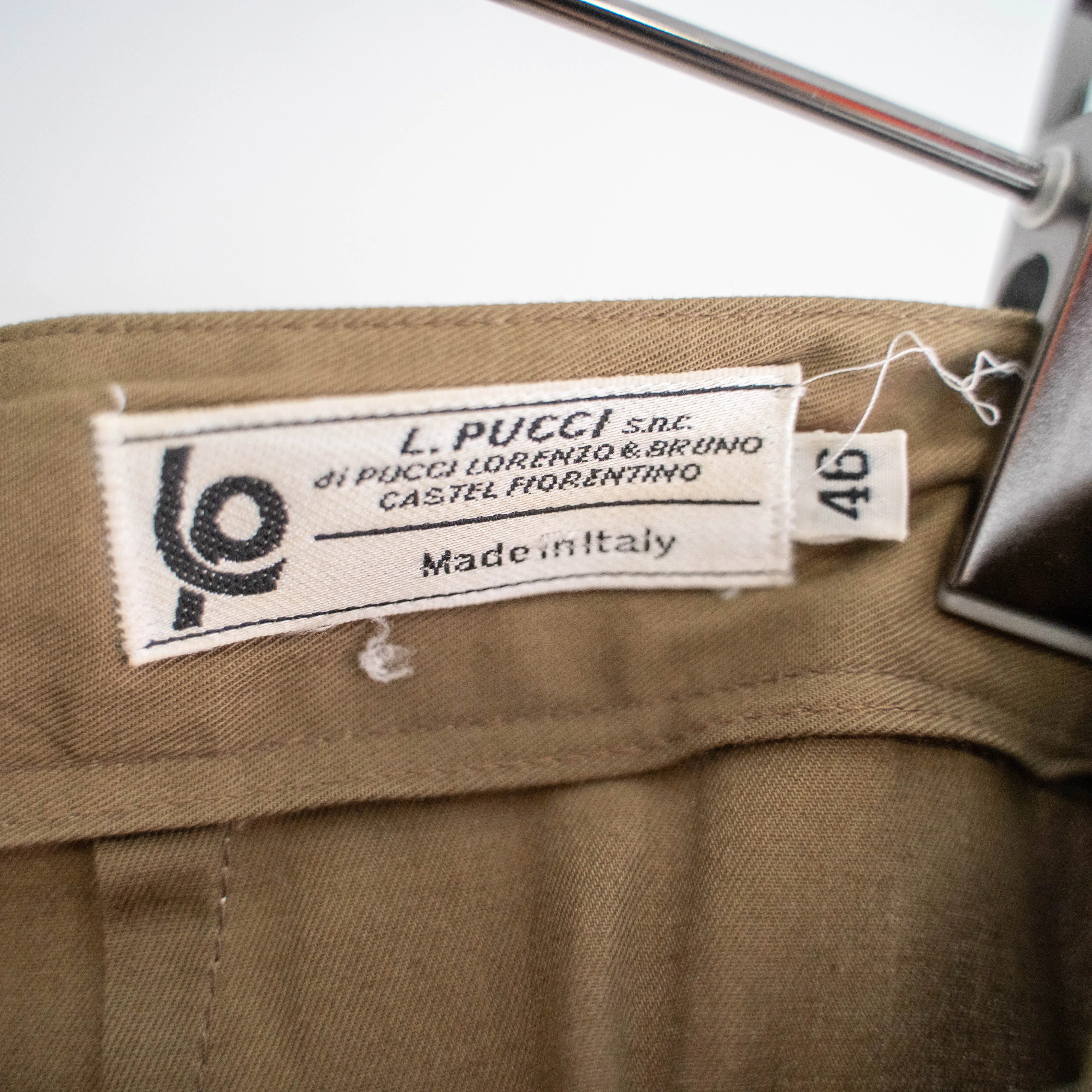 around 1980s Italy dark beige cotton chino slacks