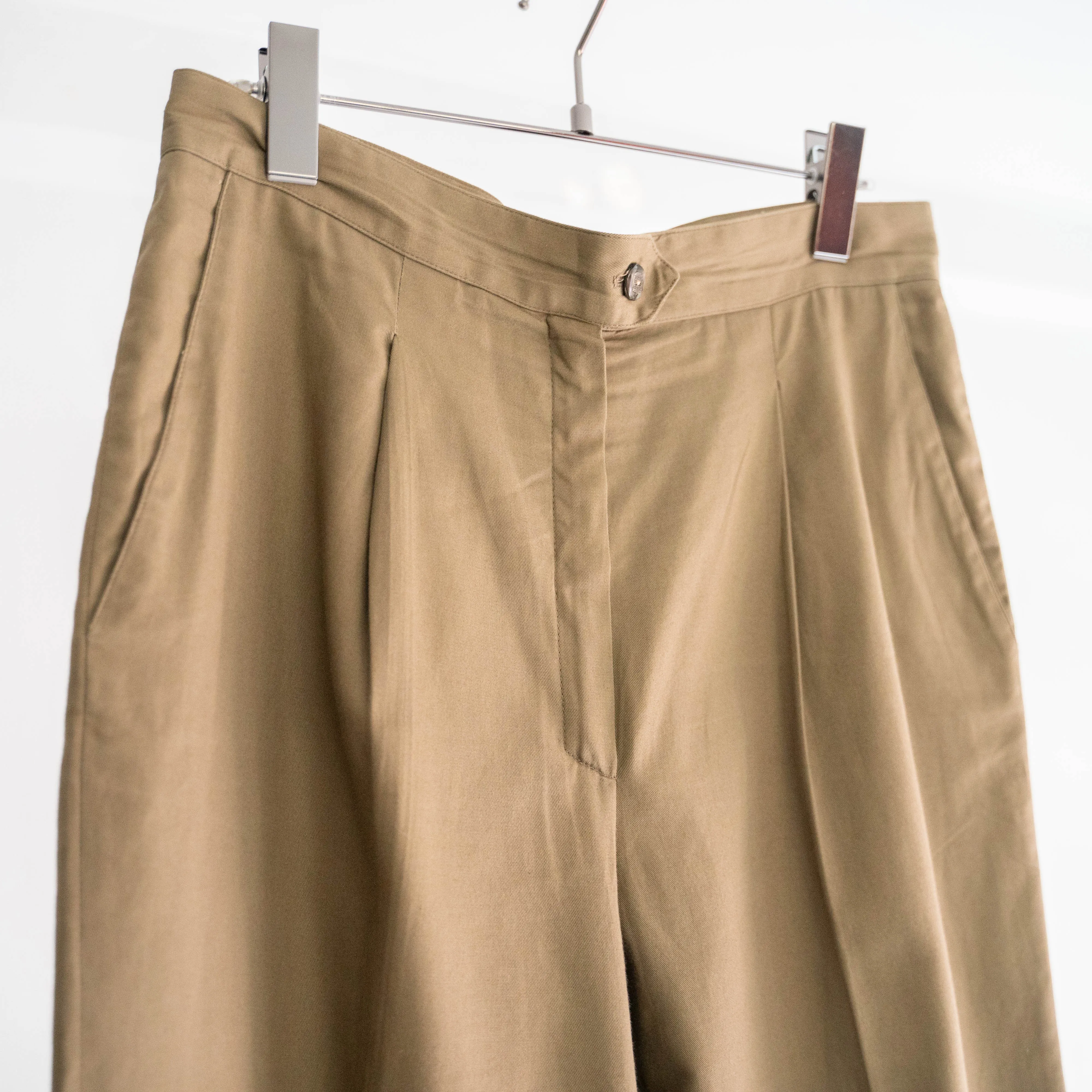 around 1980s Italy dark beige cotton chino slacks