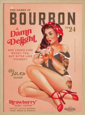 Babes of Bourbon Vol 22 Vintage Pinup Girl Drinking A Cocktail , By Brett Gramse