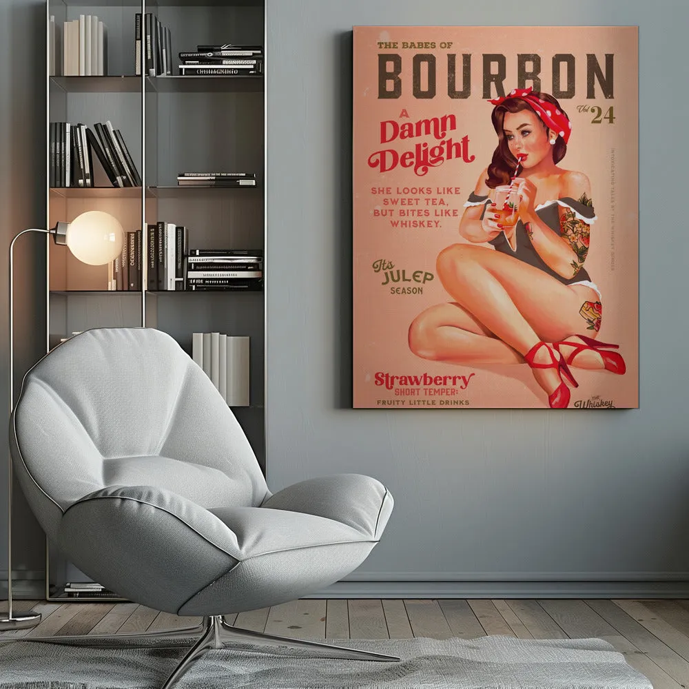 Babes of Bourbon Vol 22 Vintage Pinup Girl Drinking A Cocktail , By Brett Gramse