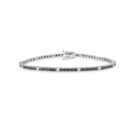 Black & White Diamond Tennis Bracelet (3.25 ct.) 2.50 mm 4-Prongs Setting in 14K Gold