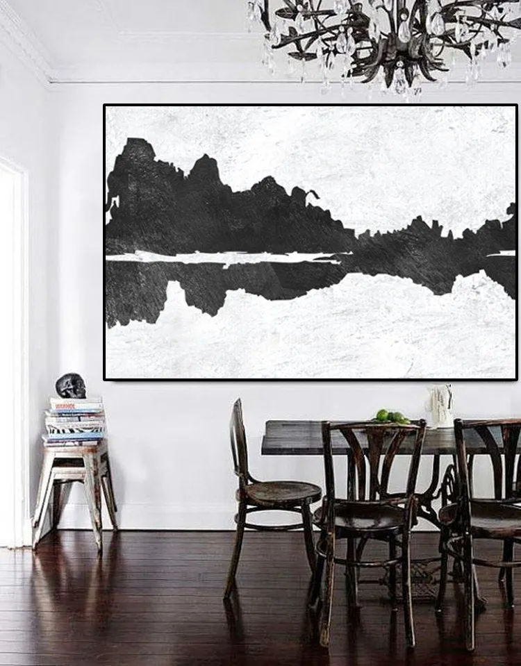 Black and White Minimalist Modern Wall Art Acrylic Painting Yp102