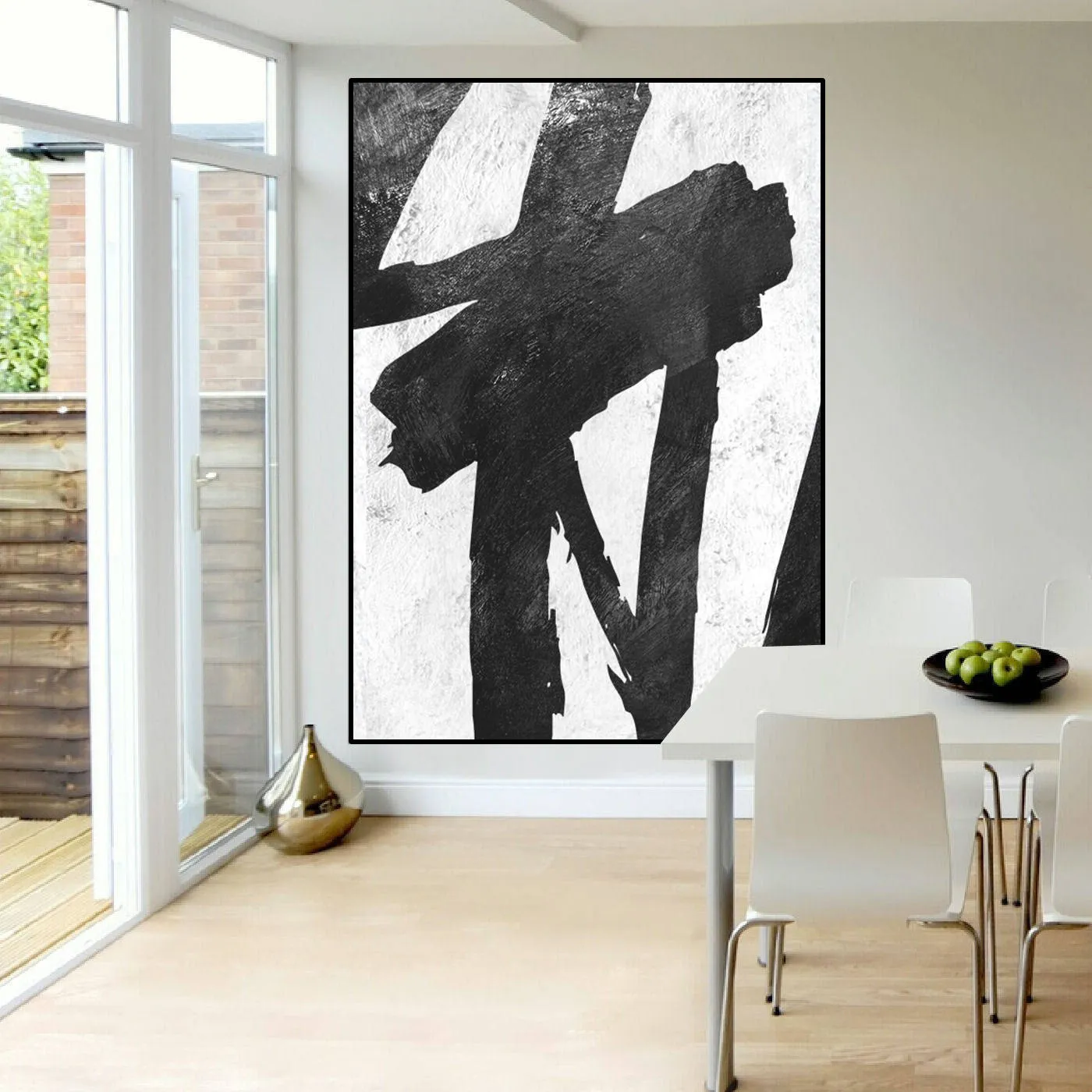 Black and White Wall Art Painting Abstract Contemporary Painting Fp023