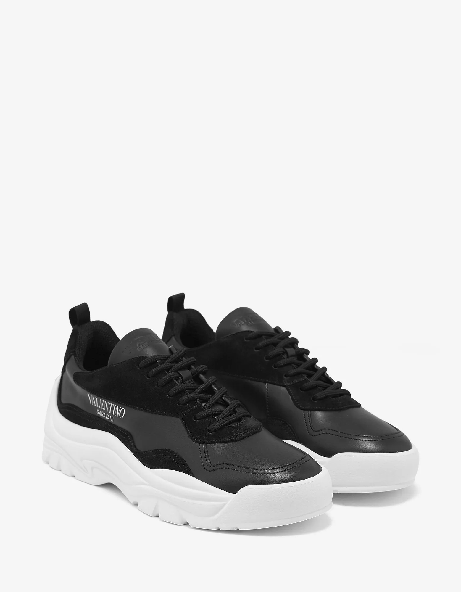 Black Gumboy Calf & Suede Leather Trainers