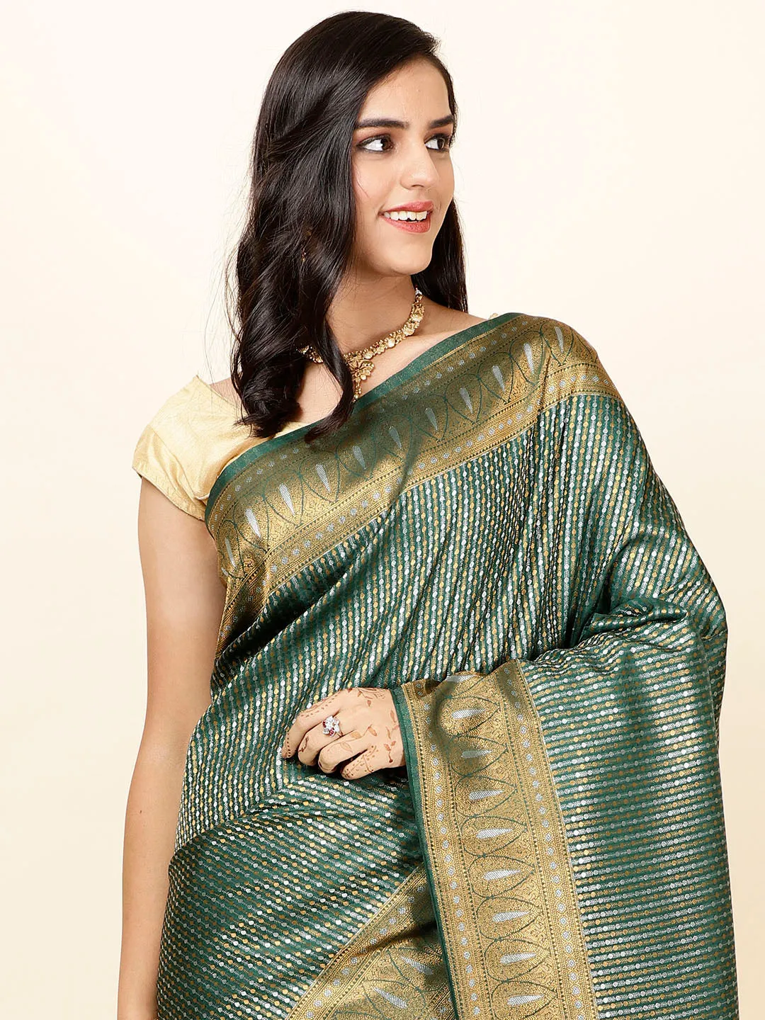 Brocade Zari Jaal Woven Handloom Saree