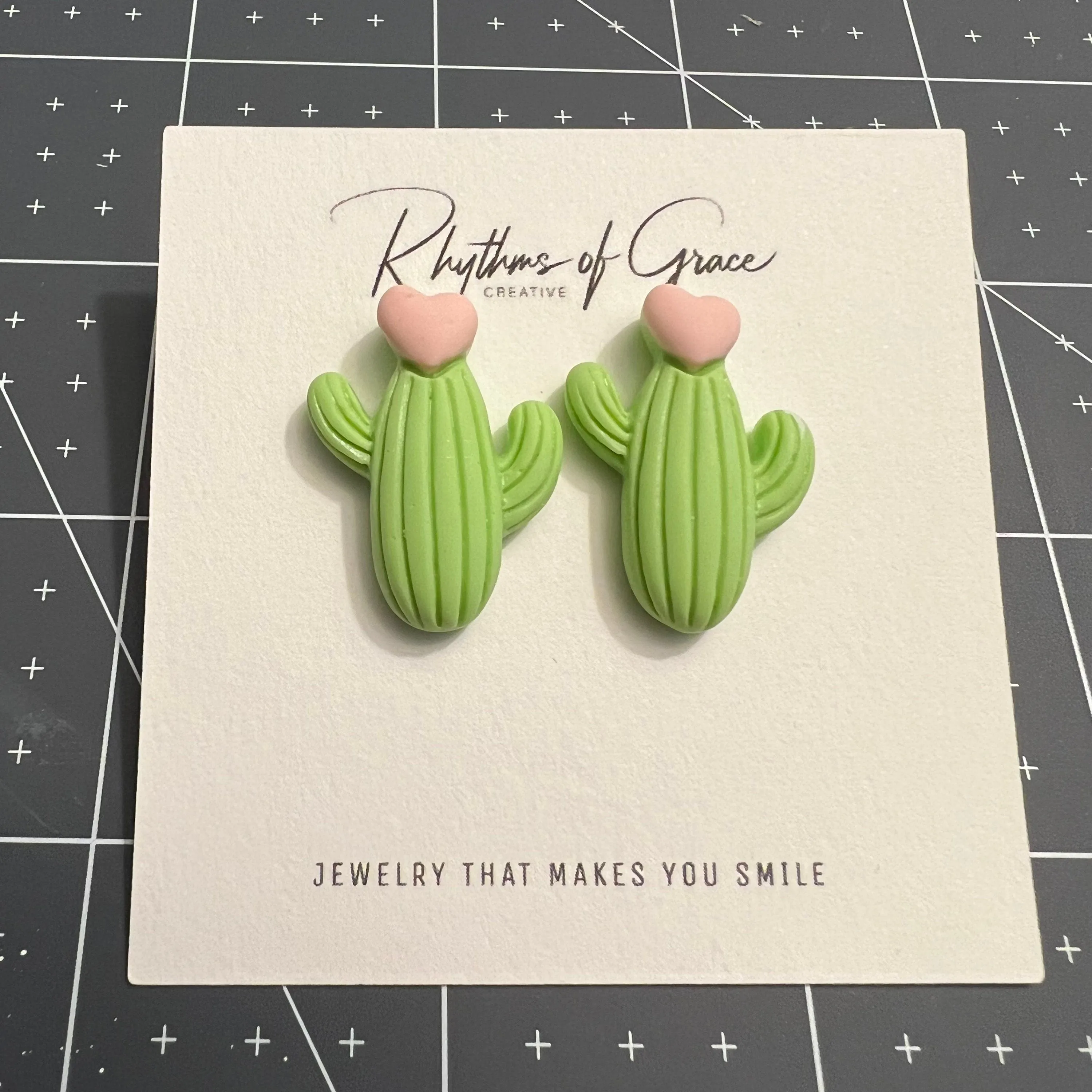 Cactus Stud Earrings - Handmade Earrings, Cactus Accessories, Cactus Jewelry, Cactus Studs, Desert Accessories, Arizona Earrings