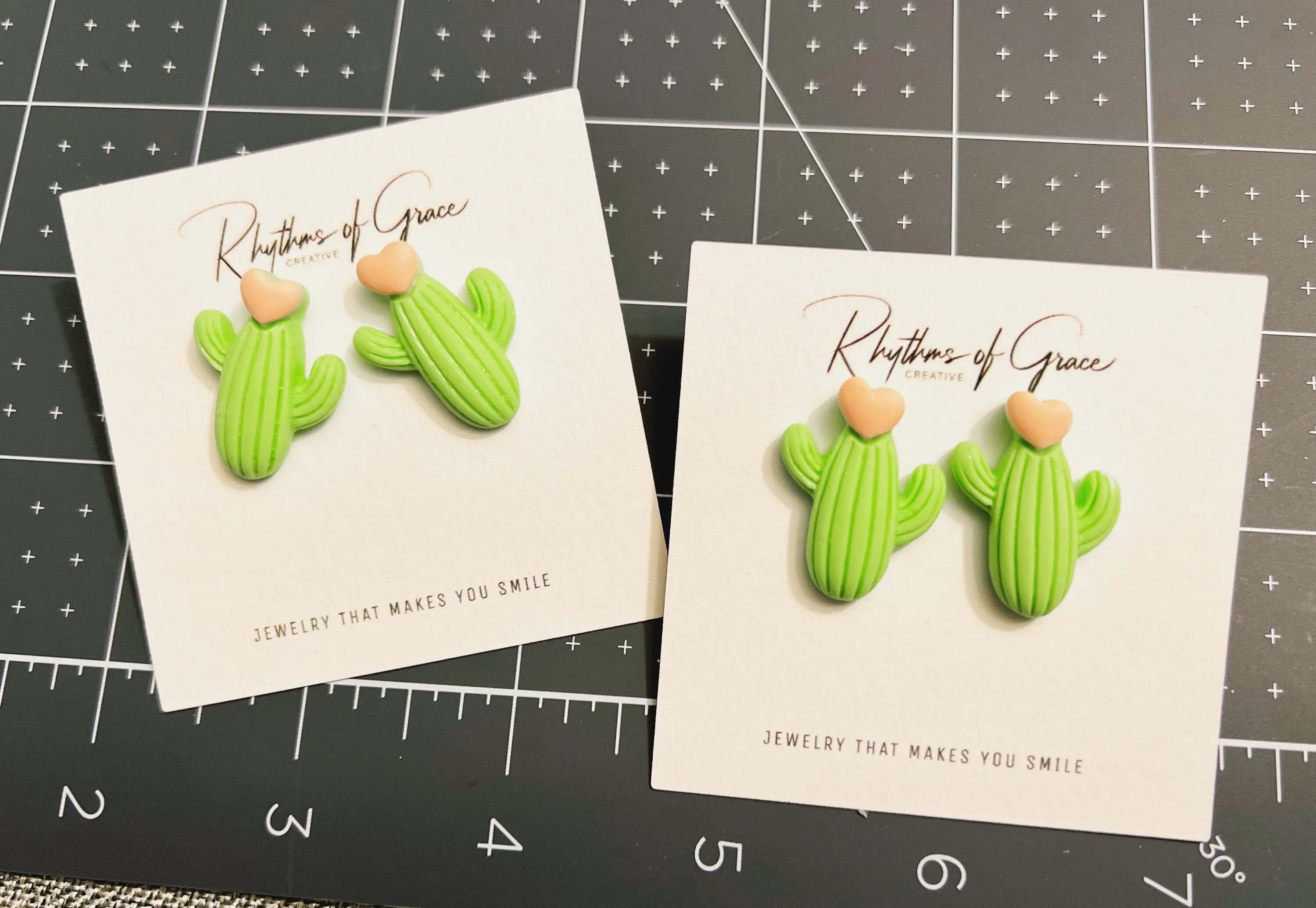 Cactus Stud Earrings - Handmade Earrings, Cactus Accessories, Cactus Jewelry, Cactus Studs, Desert Accessories, Arizona Earrings