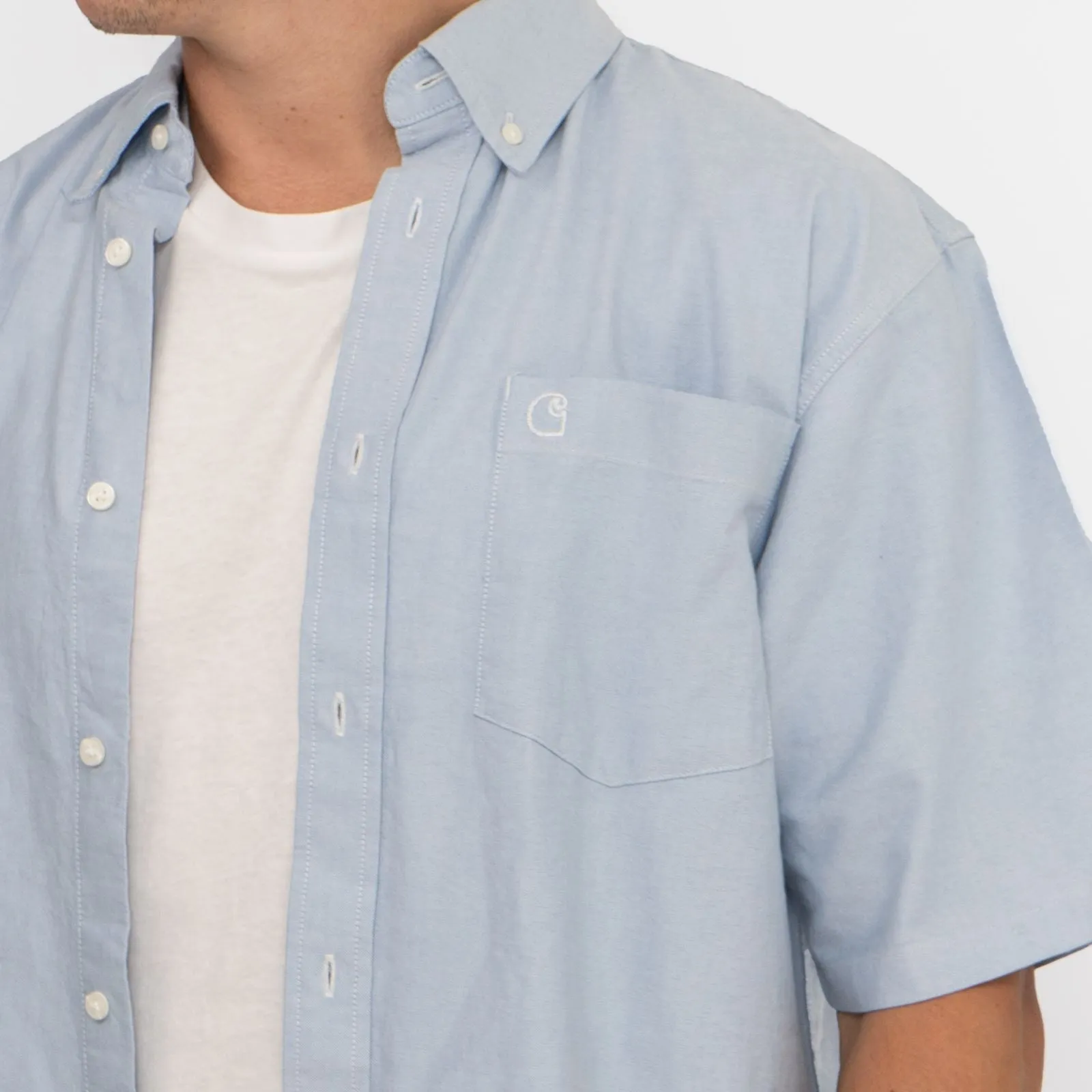 Carhartt WIP Mens Blue Short Sleeve Braxton Shirt