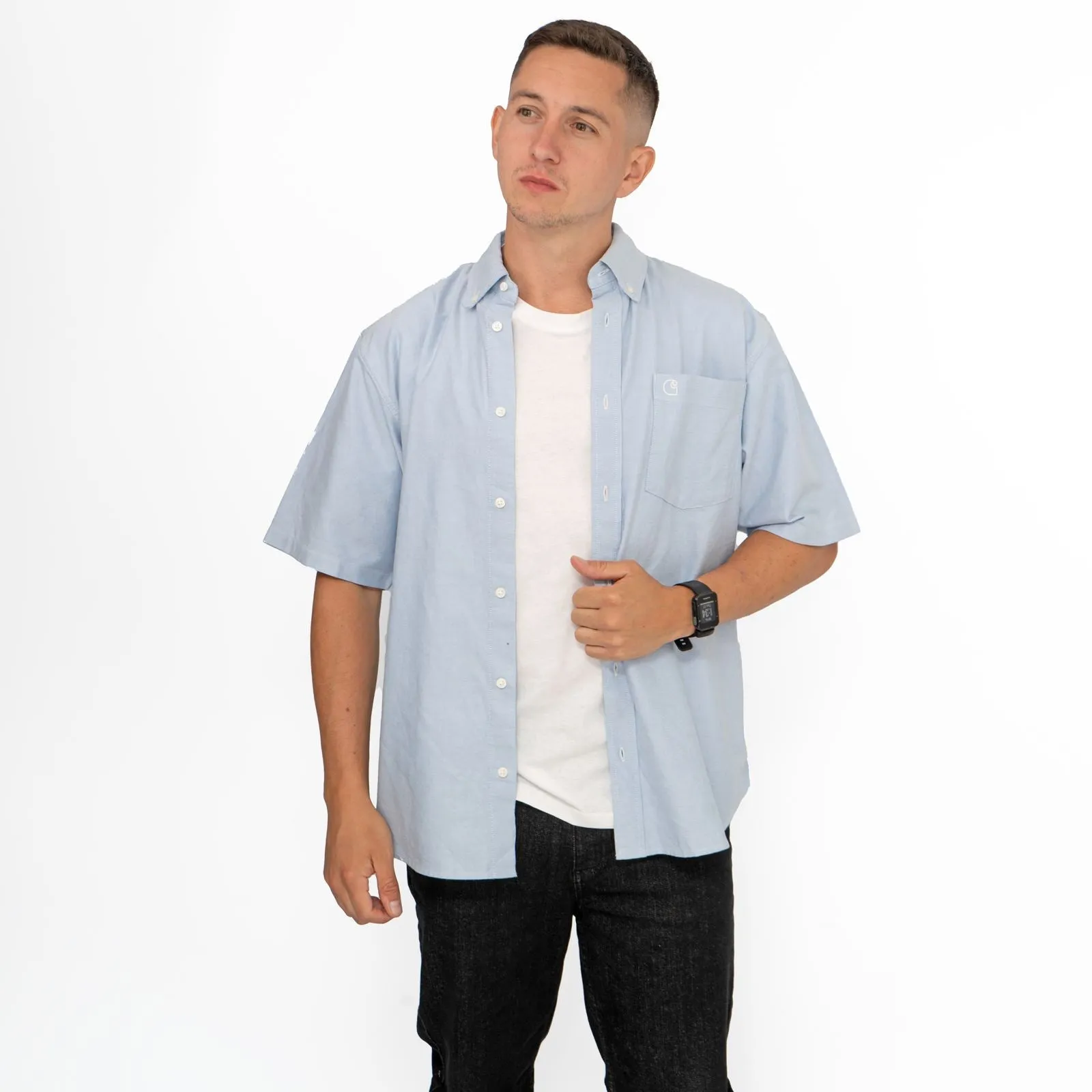 Carhartt WIP Mens Blue Short Sleeve Braxton Shirt